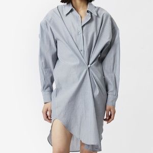 ISABEL MARANT ÉTOILE Seen Stripe Seen Midi Shirt Dress Long Sleeve Oversized 34